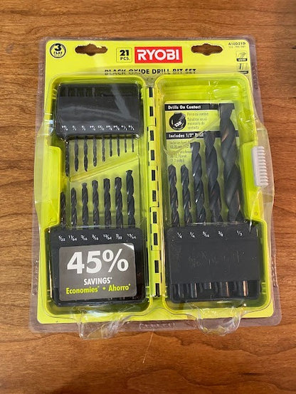 RYOBI - Black Oxide Drill Bit Set (15-Piece)