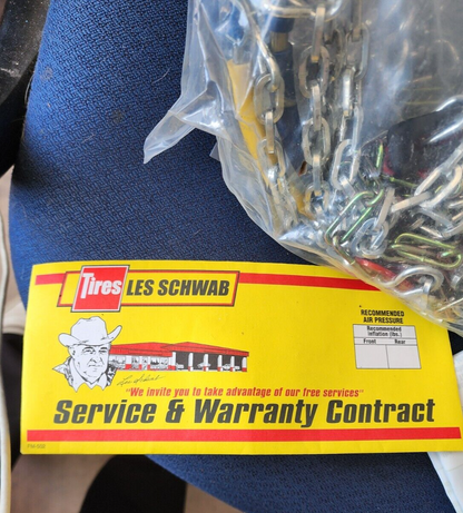 Les Schwab Quick Fit Diamond Pattern Tire Show Chains, Stock #1550-s Never Used