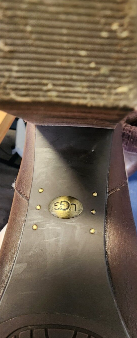 UGG Dandylion Tres Knit Cuff Lamb Lining Brown Ankle Boots Women's 8