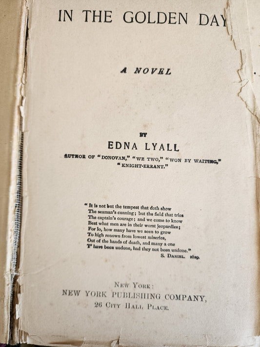 In The Golden Days - Empire Edition By Edna Lyall Unknown Year
