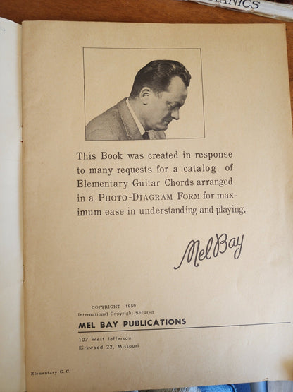 Vintage Mel Bay Guitar Chords Book – Picture & Diagram Form –1959