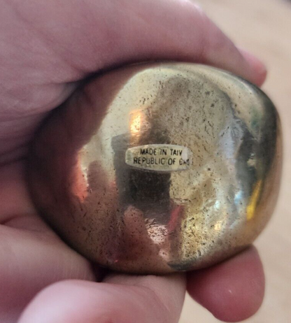 Vintage Small Rocking Brass Goose Made In Taiwan