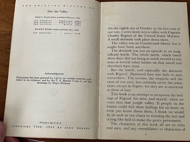 Into the Valley by John Hersey