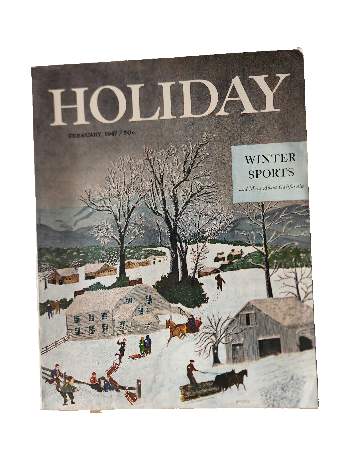 1947 FEBRUARY HOLIDAY MAGAZINE - WINTER SPORTS