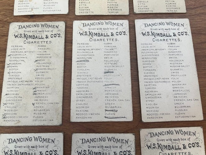 W.S. Kimball Tobacco Trade Cards: Dancing Women