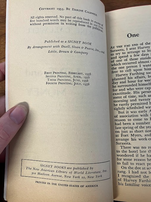 Vtg Paperbacks by Erskine Caldwell - lot of 5
