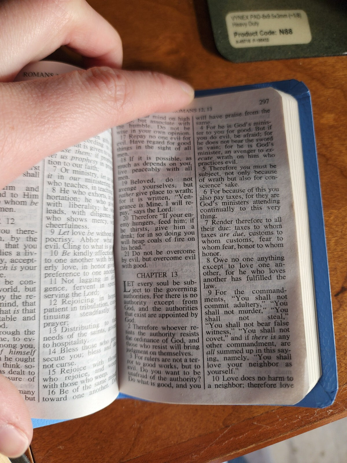 Gideons Blue English New Testament Psalms Proverbs ESV Pocket Bible