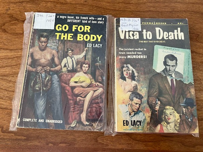 Vtg Paperbacks by Ed Lacy - lot of 2