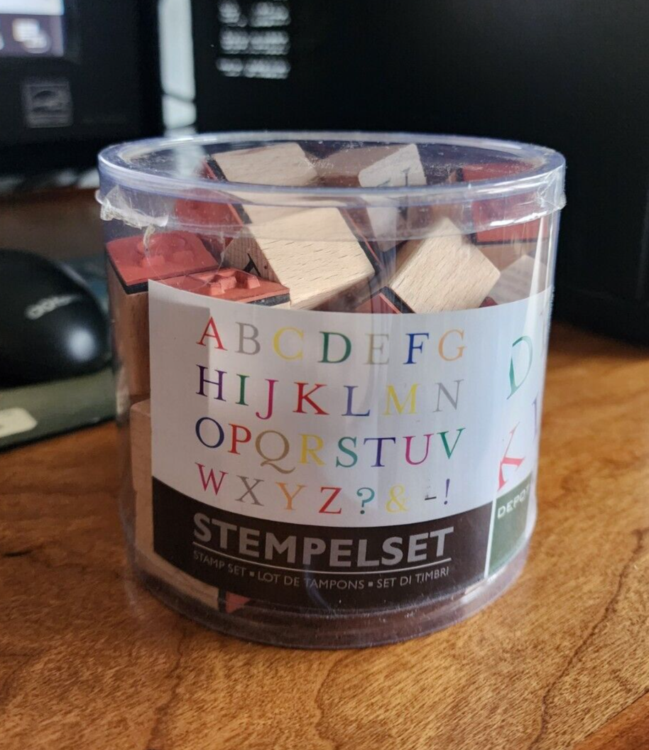 Stempel Set - Upper Case Alphabet Letters Wooden Rubber Stamp Set