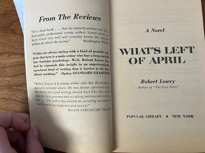 Vintage Paperback - Robert Lowry: What's Left Of April