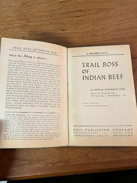 Trail Boss of Indian Beef by Harold Channing Wire