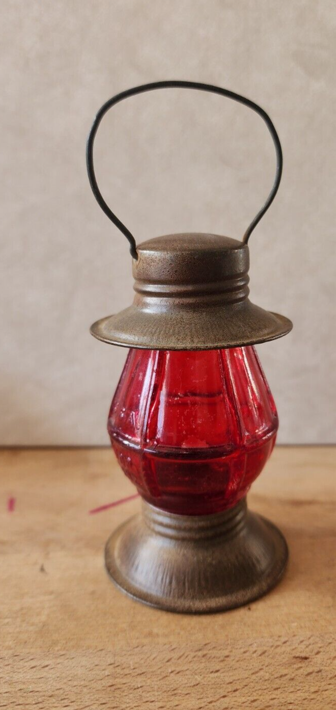 Vtg Avor Lantern Candy Container - Red - 1950s