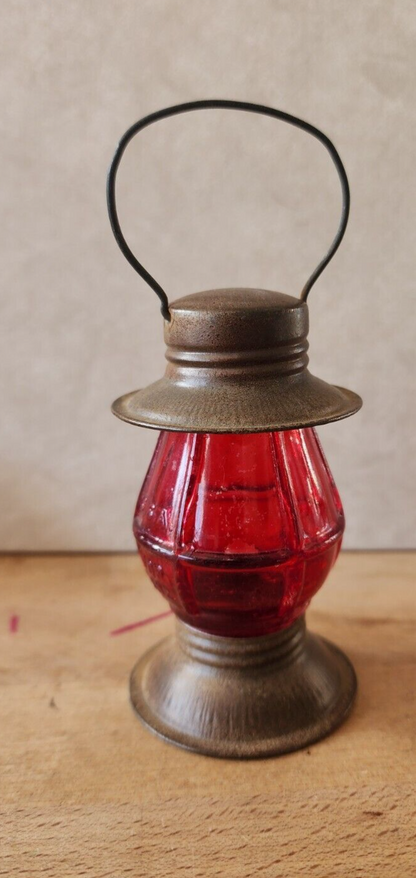 Vtg Avor Lantern Candy Container - Red - 1950s