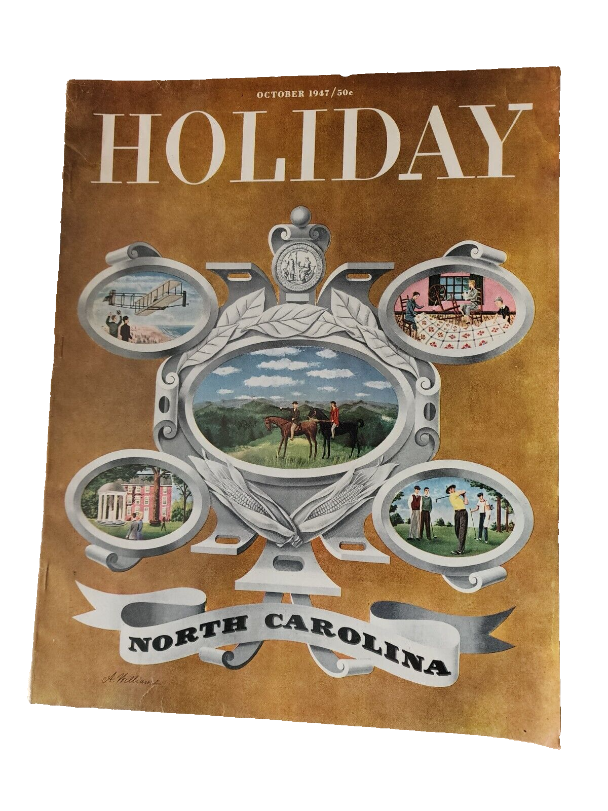 1947 OCTOBER HOLIDAY MAGAZINE - NORTH CAROLINA NICE FRONT COVER - E 1227