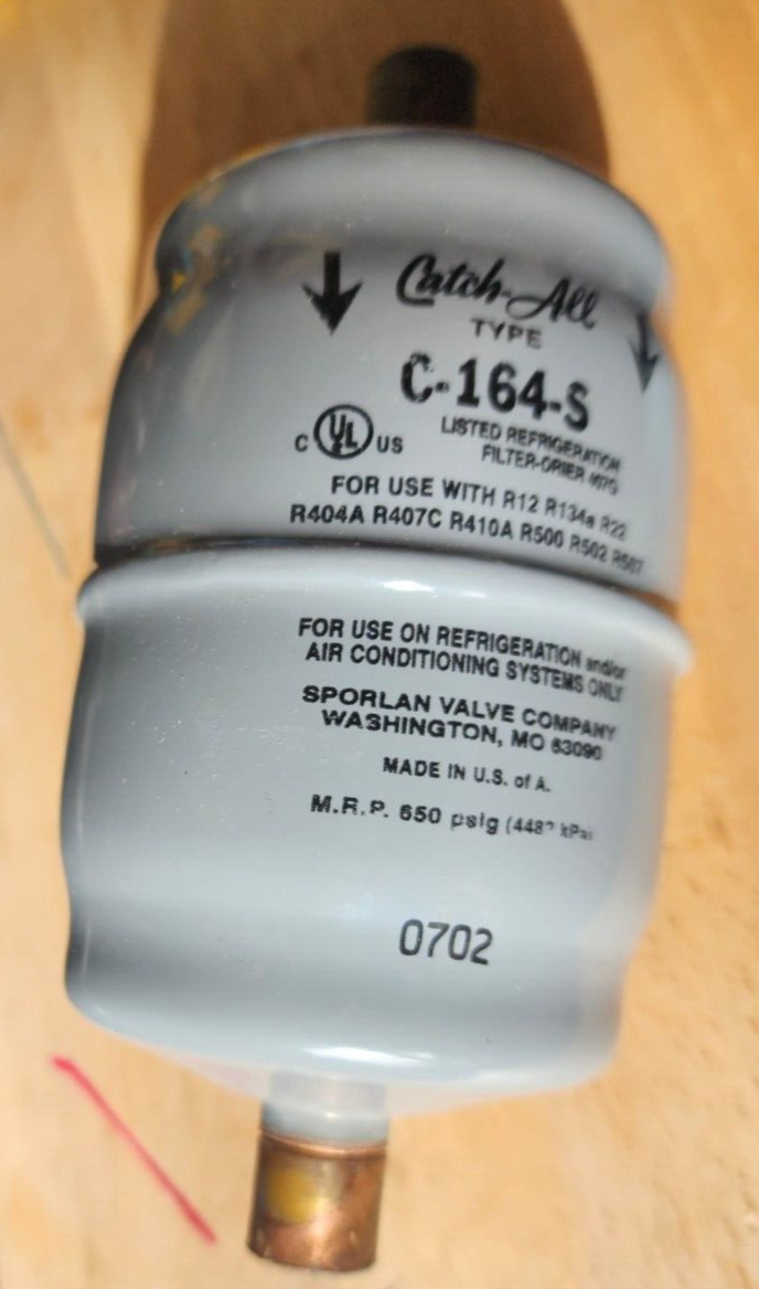 Sporlan C-164-S Filter Drier  1/2" ODF Solder C164S Catch All