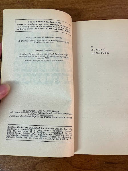 Bantam Books by Will Henry - lot of 3