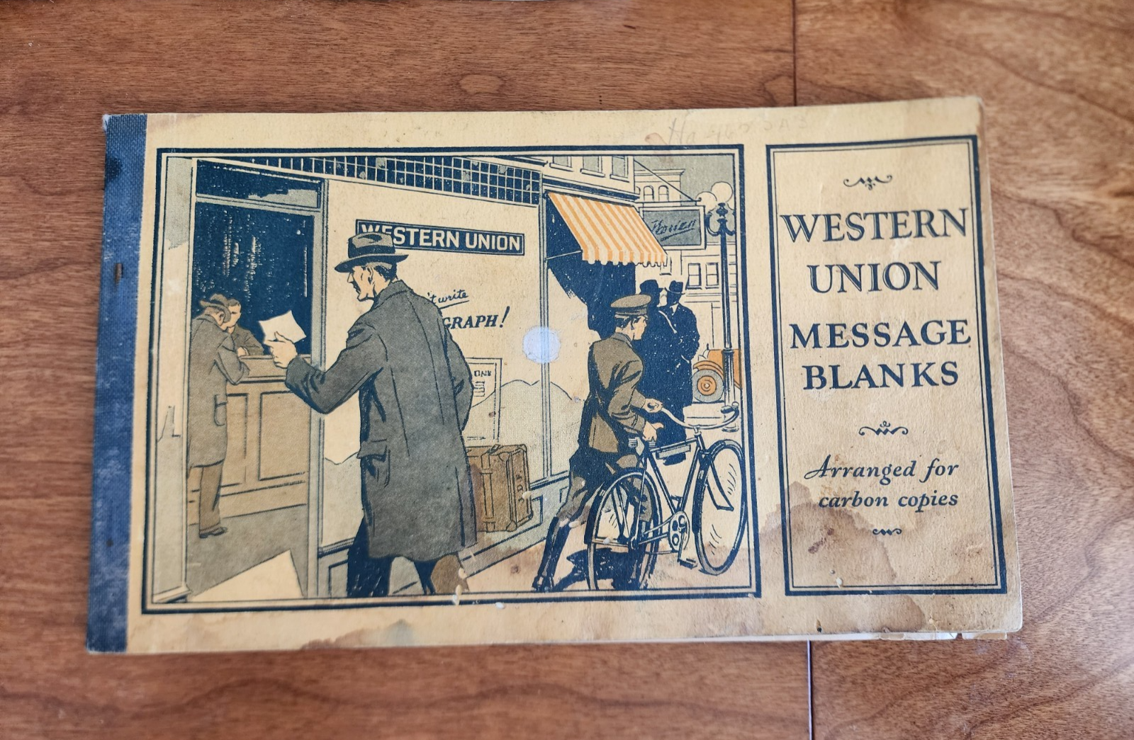 Vintage Western Union Blanks Telegram Book - Arranged for Carbon Copies