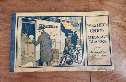 Vintage Western Union Blanks Telegram Book - Arranged for Carbon Copies