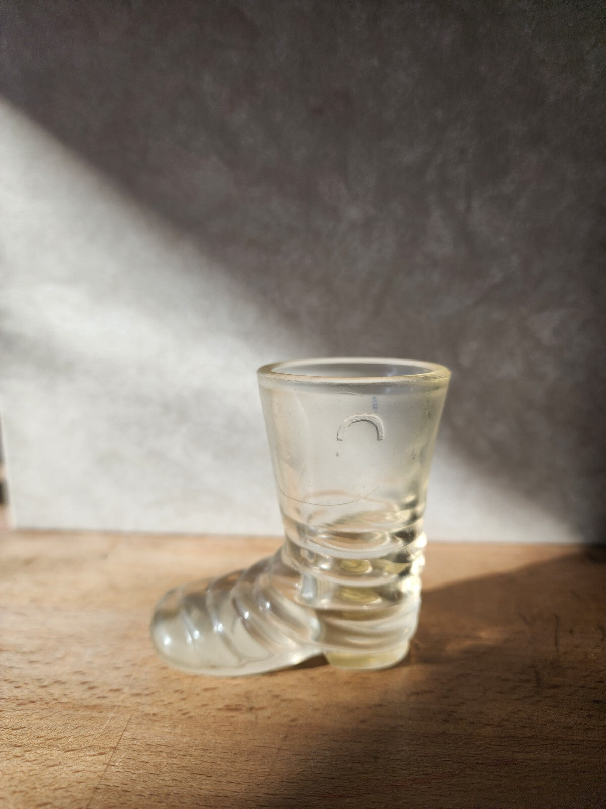 Clear Shot Glass Boot - Texas Star on bottom