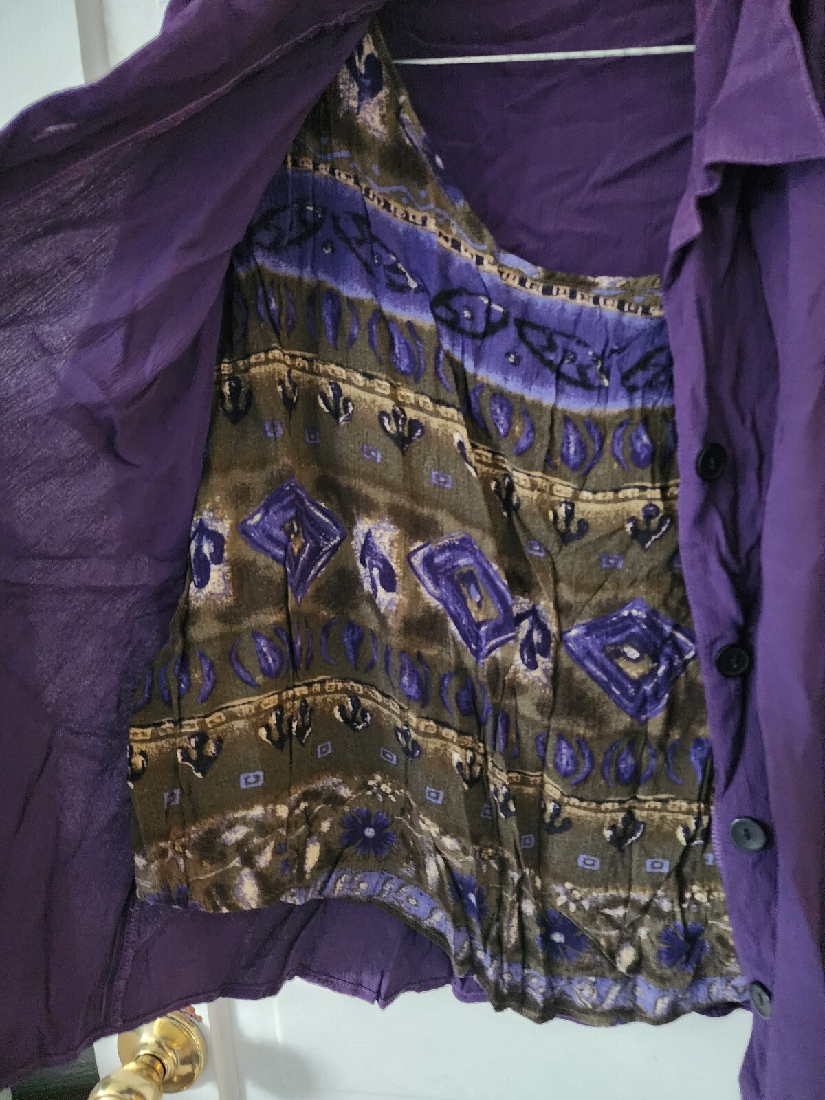 Women’s dress barn blouse long sleeves purple with built in tank