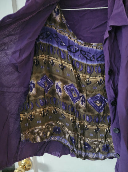 Women’s dress barn blouse long sleeves purple with built in tank
