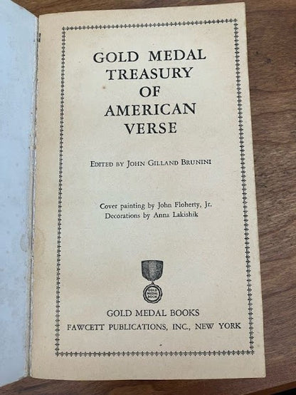 Treasury of American Verse by Gold Medal Paperback Books