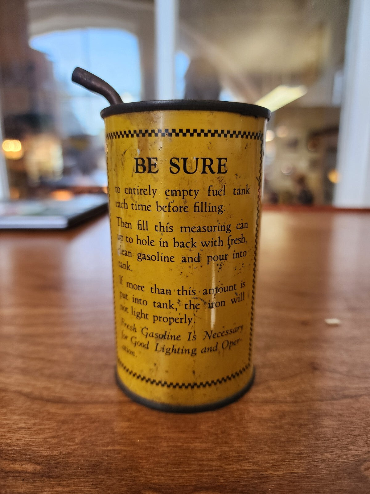 Vtg Gasoline Measuring Can for Instant Lighting Irons