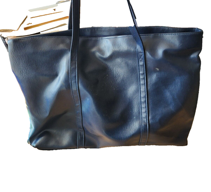 Blue Snakeskin Faux LeatherTote Bag 20 x 14