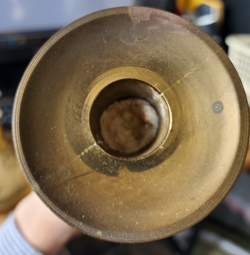 17" Large Vintage Brass candle holder