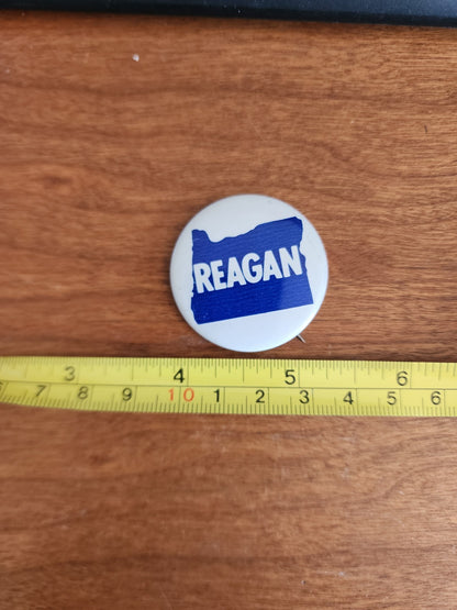 Collectible Pin Back Button Campaign Reagan Oregon