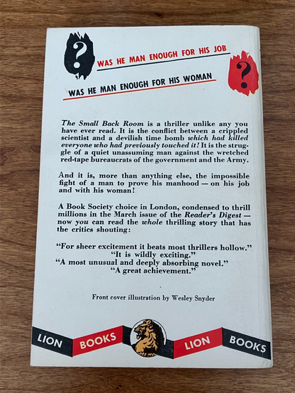 Vintage Paperback - The Small Back Room by Nigel Balchin