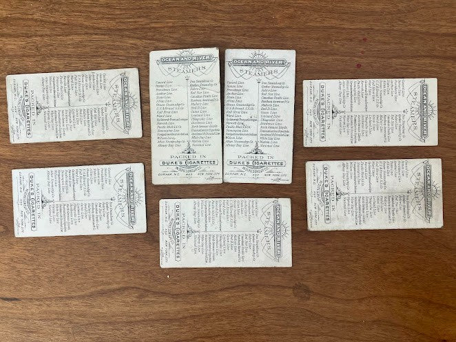Tobacco Card: Ocean and River Steamers - Duke's Cigarette - lot of 7