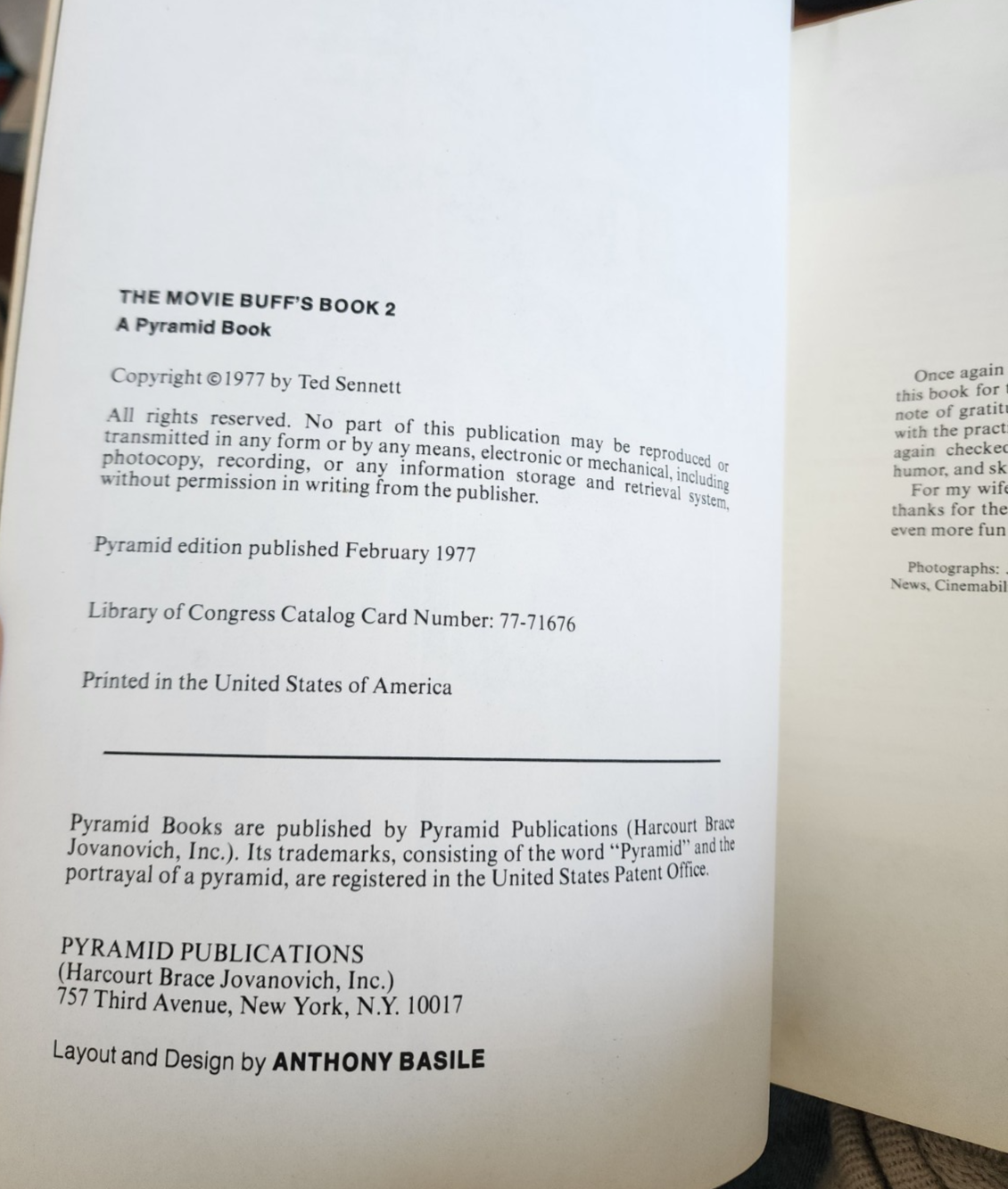 The Movie Buff's Book 2 - Paperback By Sennett, Ted - GOOD