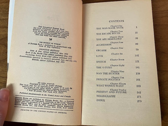 THE DESCENT OF WOMEN BY ELAINE MORGAN