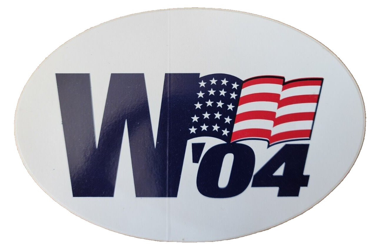 W ‘04 AMERICAN FLAG 4” BUSH CHENEY CAMPAIGN STICKER