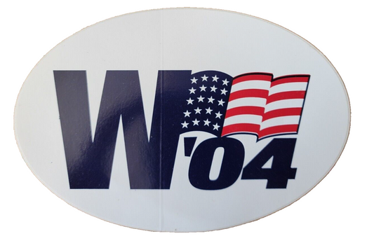 W ‘04 AMERICAN FLAG 4” BUSH CHENEY CAMPAIGN STICKER