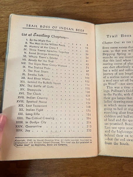 Trail Boss of Indian Beef by Harold Channing Wire
