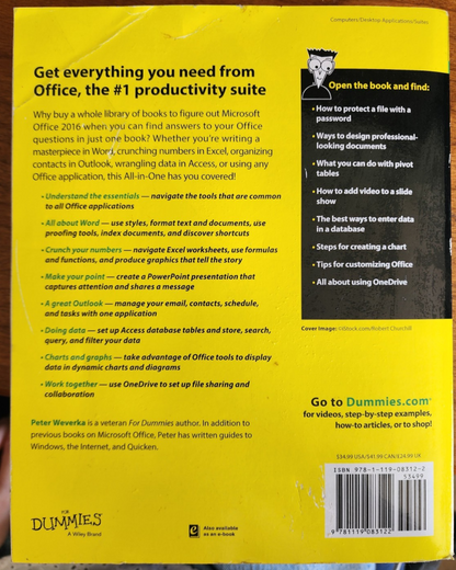 Office 2016 For Dummies, Peter Weverka, paperback