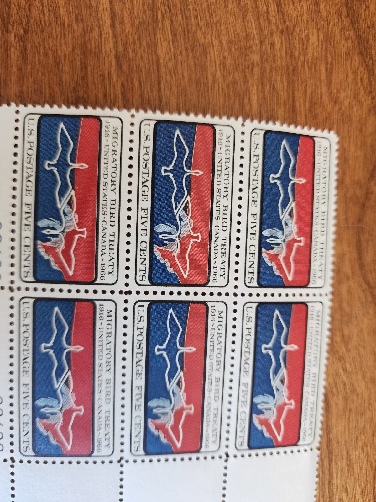 Migratory Bird Treaty 5c Stamp Block of 6, 28402 & 24808