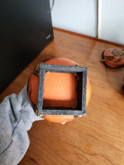 Lof of 2 Vintage Oriental Bamboo Woven Thai Hanging Rice Box