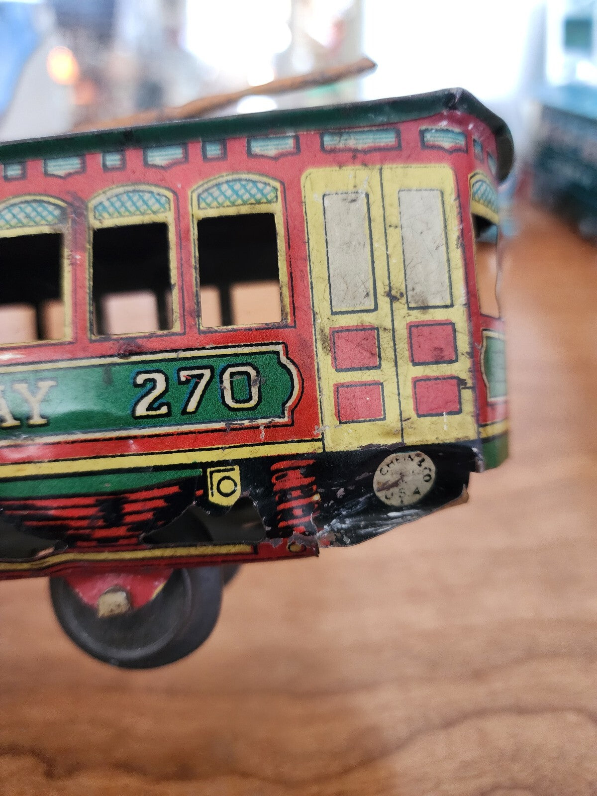 Broadway 270 Clockwork Tin Trolley Car 3" x 1-1/2"