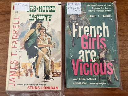 Vtg lot of 2 - James T. Farrell: 'Gas-House McGinty' & 'French Girls are Vicious