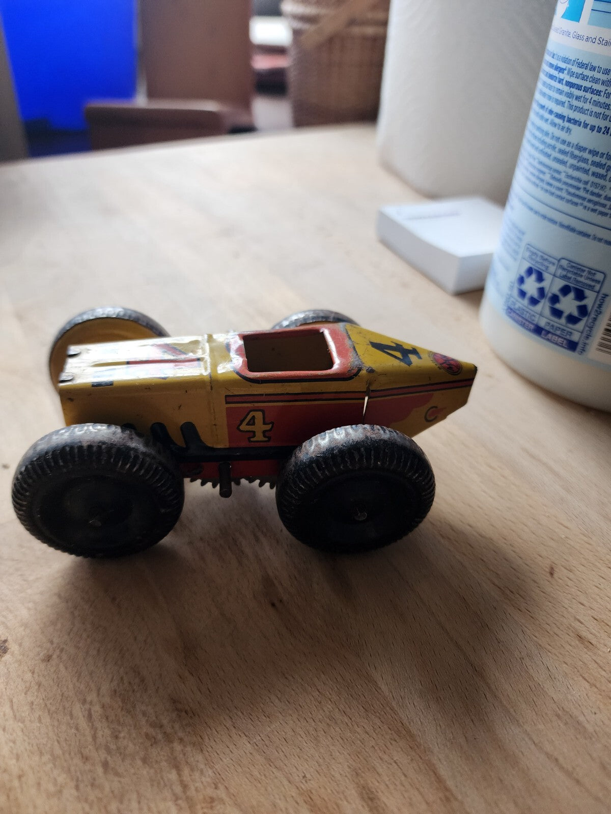 Vtg Marx Tin Litho Wind-Up Boat Tail Midget Racer Race Car #4