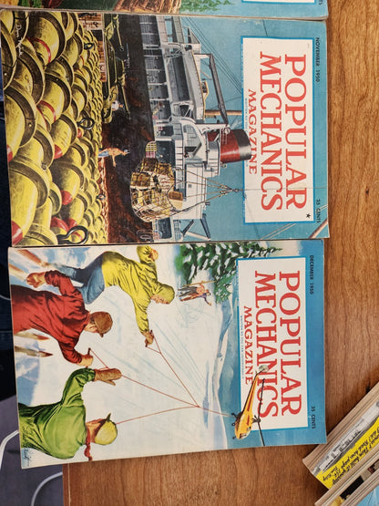 Lot of 4 Vintage Popular Mechanics Magazines 1950s