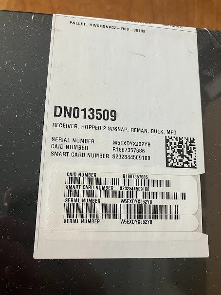 Dish Hopper With Sling Black Blockbuster Main Board