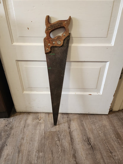 Vtg Henry Disston & Sons D-23 Hand Saw with Markings 29 1/2"