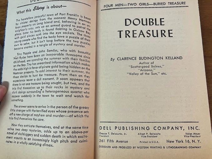 Vtg Paperback - Double Treasure by Clarence Budington Kelland
