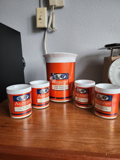 Vintage Rare Amway Cups and Pitcher Set