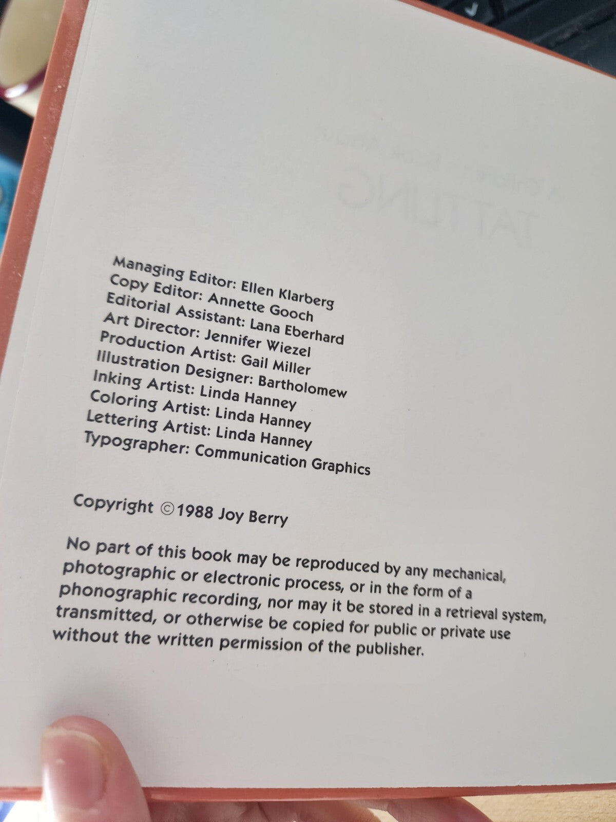 A Book about Tattling by Joy Berry 1988