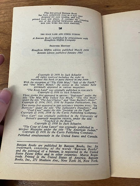 Bantam Books - The Kean Land by Jack Schaefer